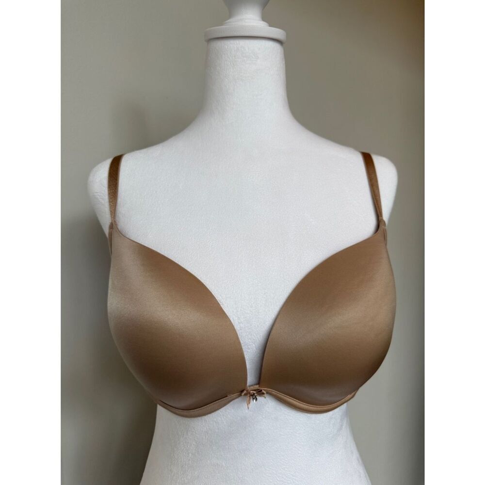 Victoria's Secret Satin Nude Plunge Bra 34DD